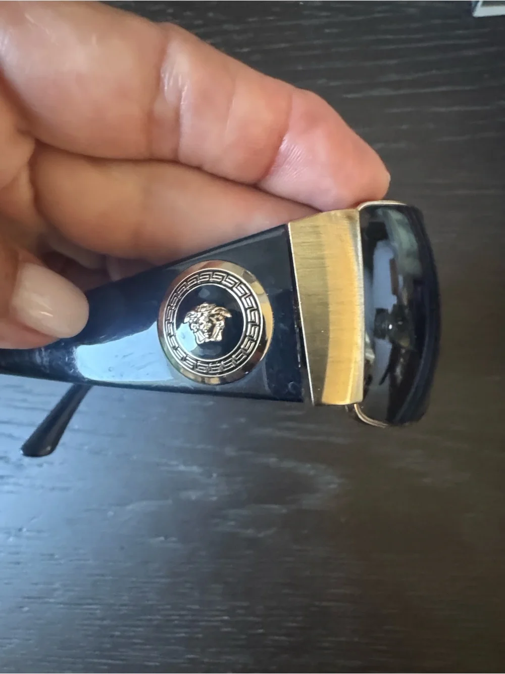 Versace Medusa Aviator Sunglasses Gold Black Italy Unisex
